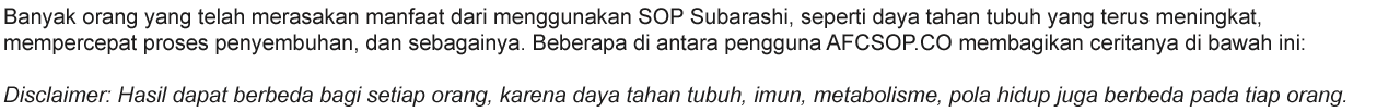 Penjelasan Testimoni SOP Subarashi