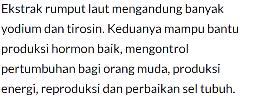 Kandungan Ekstrak Rumput Laut